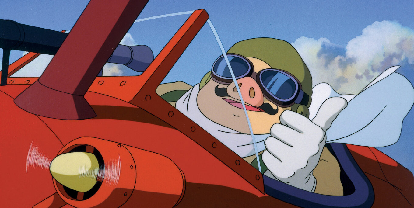 tło Szkarłatny pilot W KRAINIE GHIBLI 